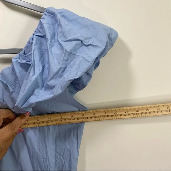 English Factory Midi Dress Womens S Blue V Neck Tiered Ruffle Quiet Luxury New - Picture 6 of 12